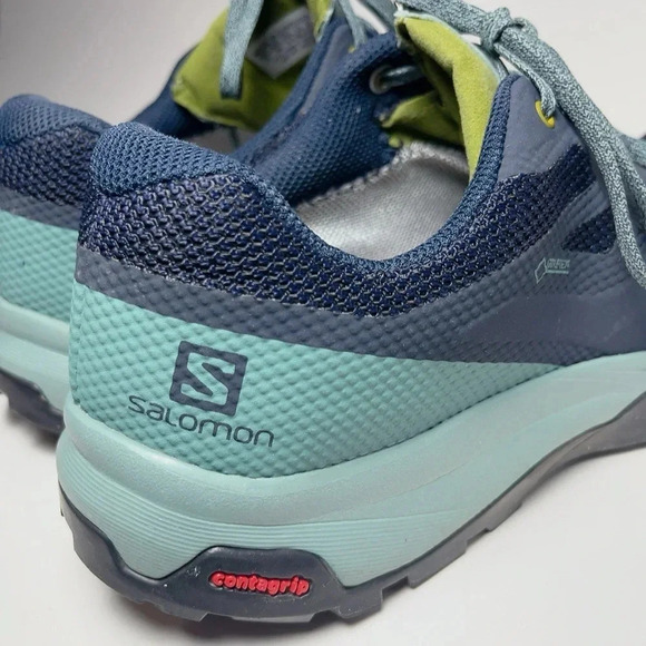 Salomon Womens 9.5 Outline Mid GTX W Navy Blazer Hydro Guacamole Outdoor Shoes - Picture 8 of 16
